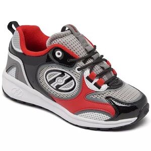 Heelys Flow Runner Sz 2 boys Red Grey Black lace up unisex roller shoes Skate